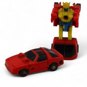 Transformers G1 Micromasters Roadhandler Figure - Vintage 1989 Red/Yellow Conver